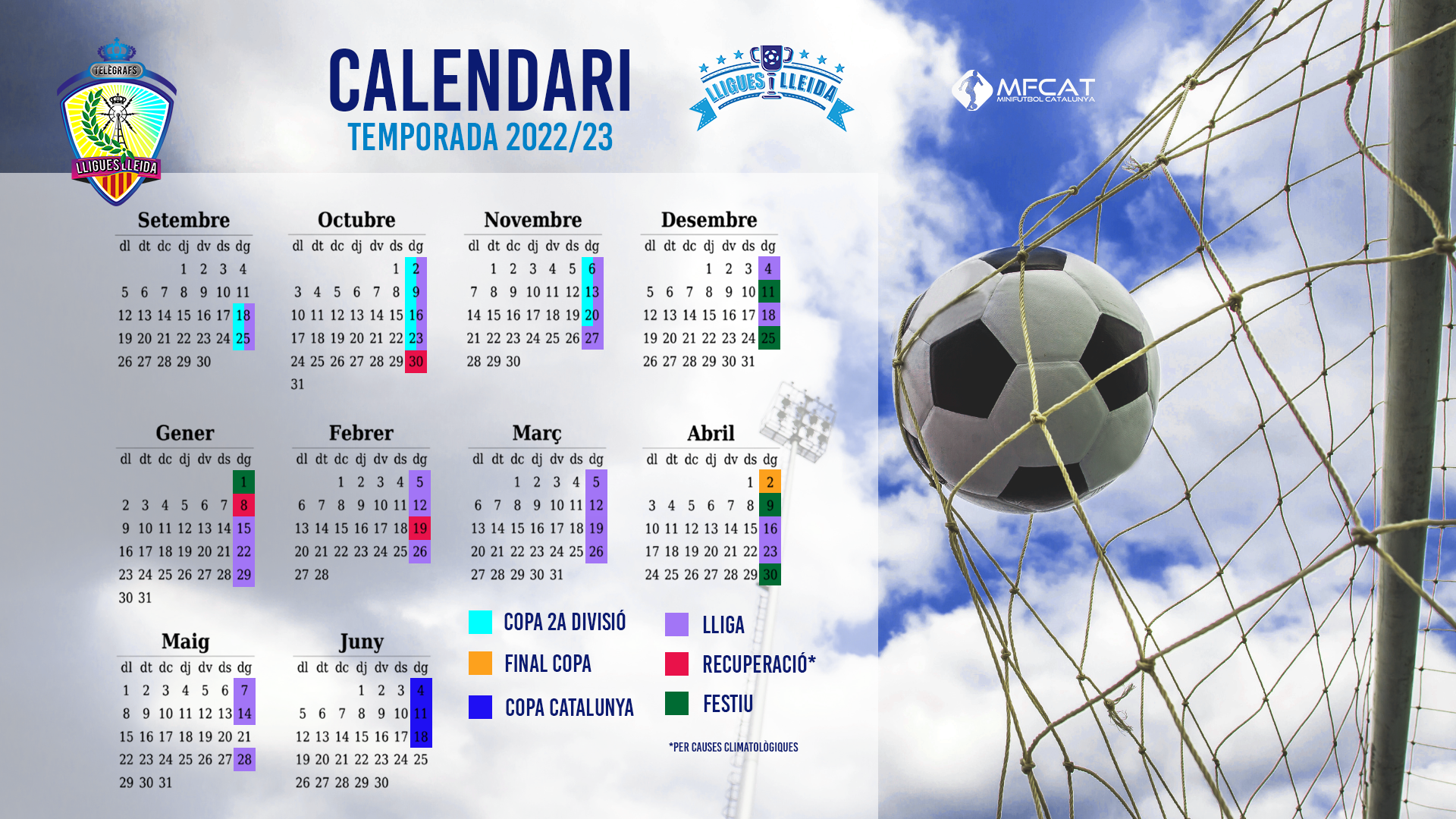 Calendari de partits Temporada 2022/23 Telègrafs